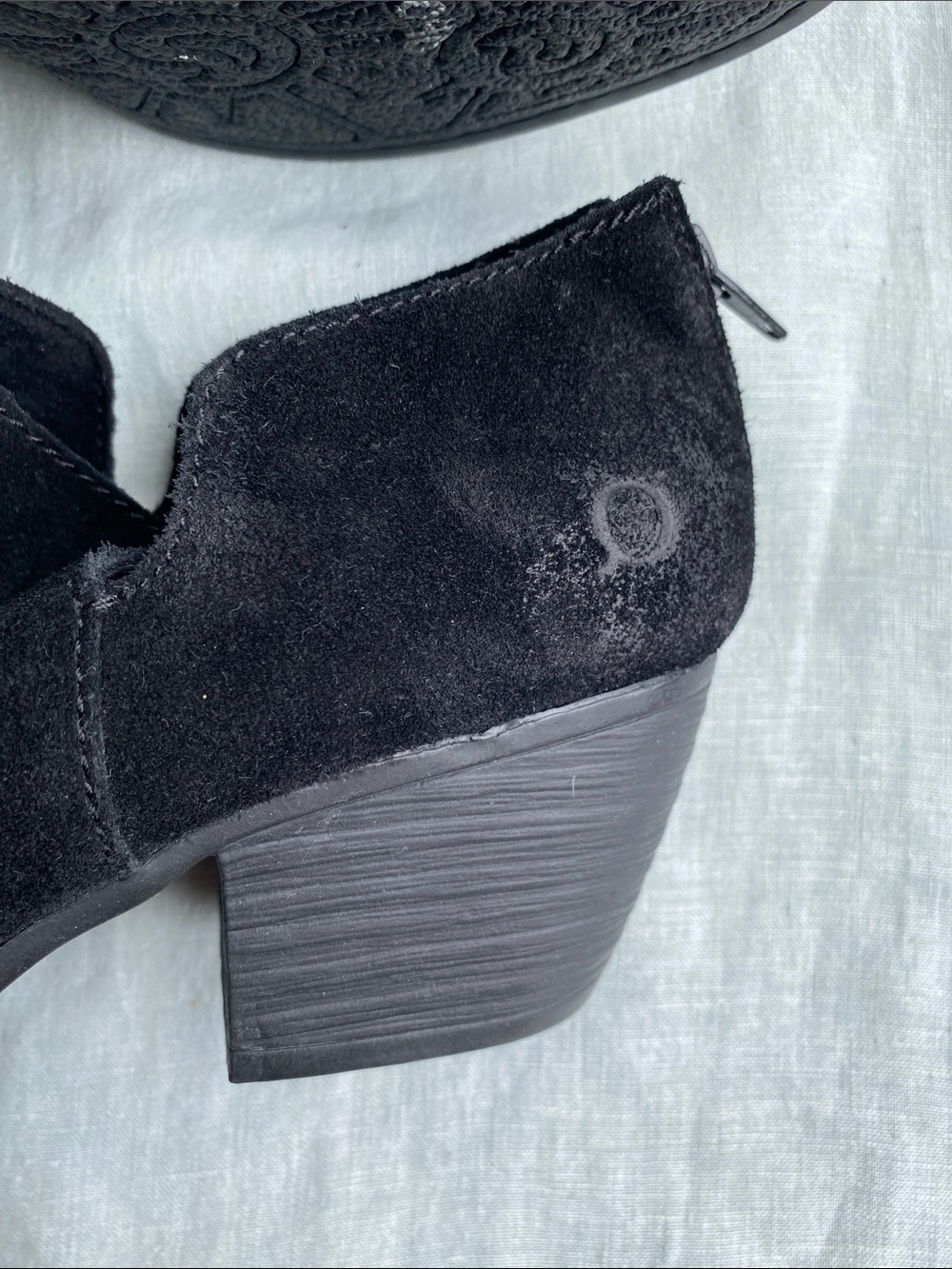 NWT Born black nubuck leather Antonia zip ankle boots - Picture 8 of 12